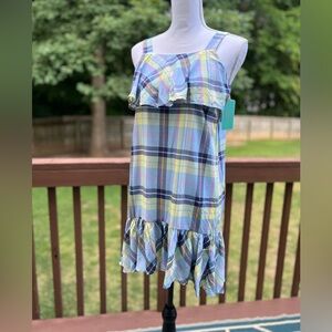 Plaid sundress jr large new